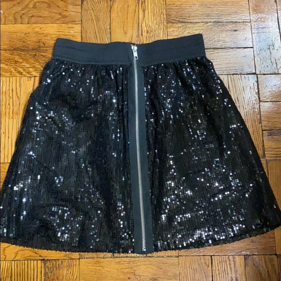 NWT Pink Rose black sequins zipper skirt - Picture 1 of 5